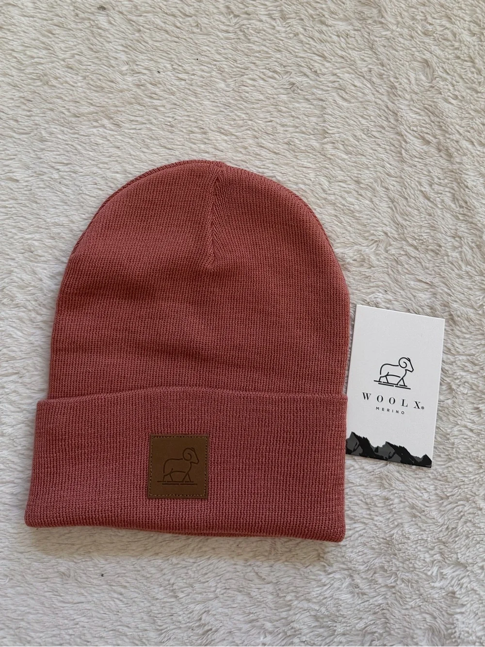 Woolx Baylor Beanie in brick dust NWT